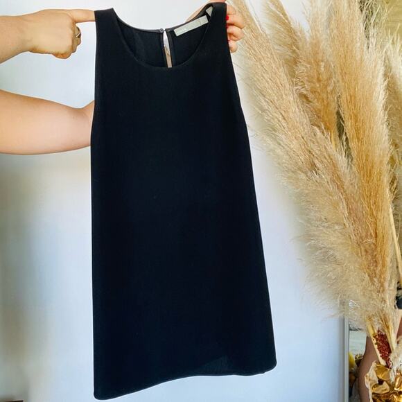 VINCE Revolve Black Side Slit Crew Neck Tank Top Button Keyhole Back Blouse S - Picture 6 of 7